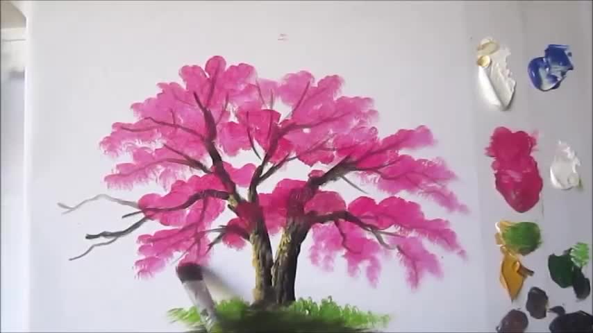 How to paint a tree in Acrylic lesson 6