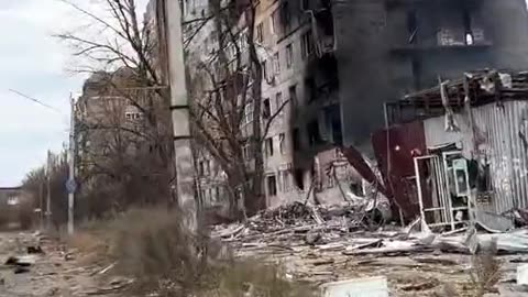 There is a lot of destruction in Avdiivka after the persistent fighting for the city.