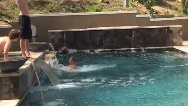 Bellyflop from two story home