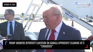 Trump Answers Reporter's Question On Kamala Apparently Claiming He's "Exhausted"