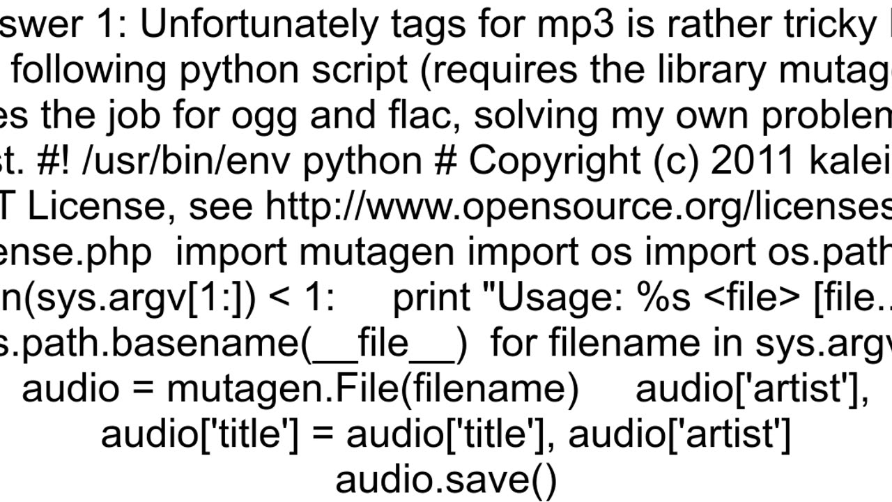 Copy values of a mp3 tag to another tag for a batch of MP3 files