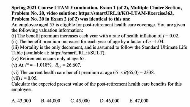 Exam LTAM exercise for July 29, 2021