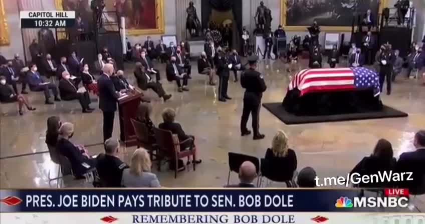 Biden reads a script and says “end of message” out loud at the end.