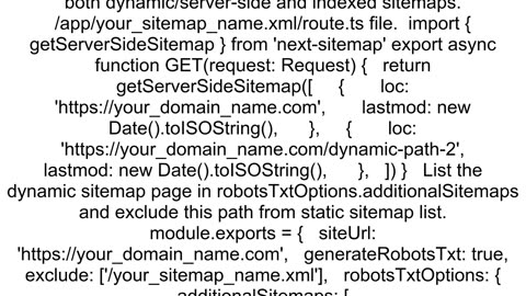 Dynamic sitemap for NextJs 13