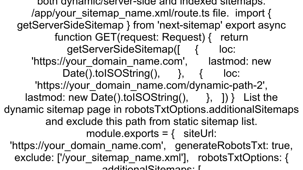 Dynamic sitemap for NextJs 13