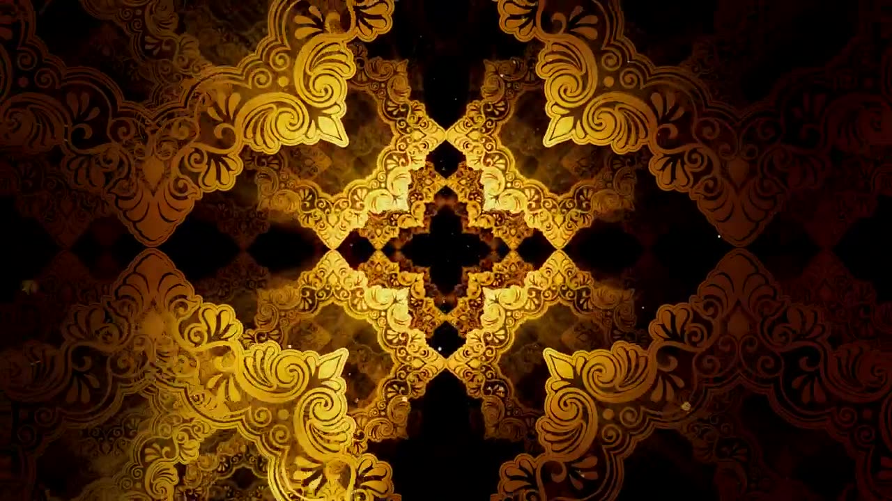 Classic golden Islamic patterns, 3D