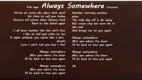 LYRIC SONG Always Somewhere Scorpions