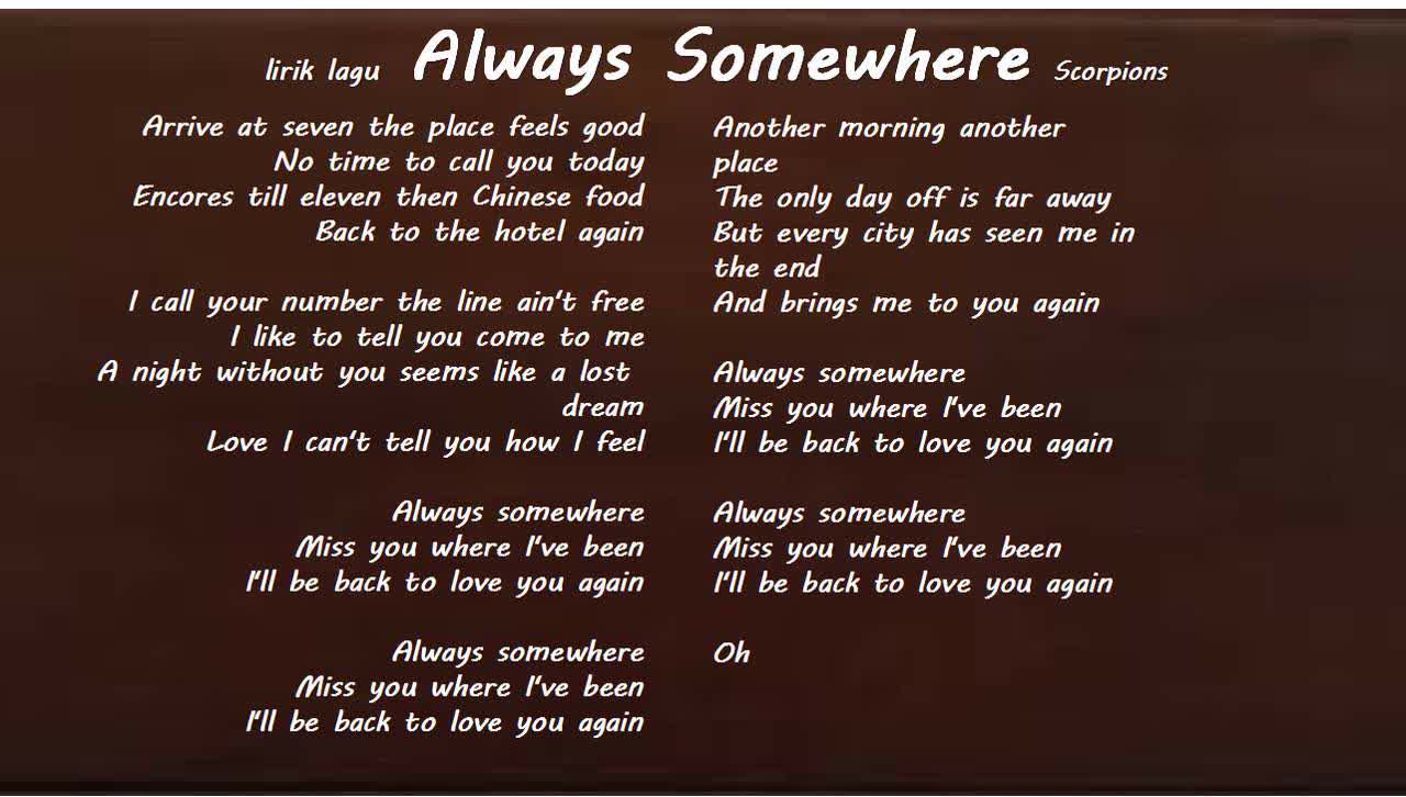 LYRIC SONG Always Somewhere Scorpions