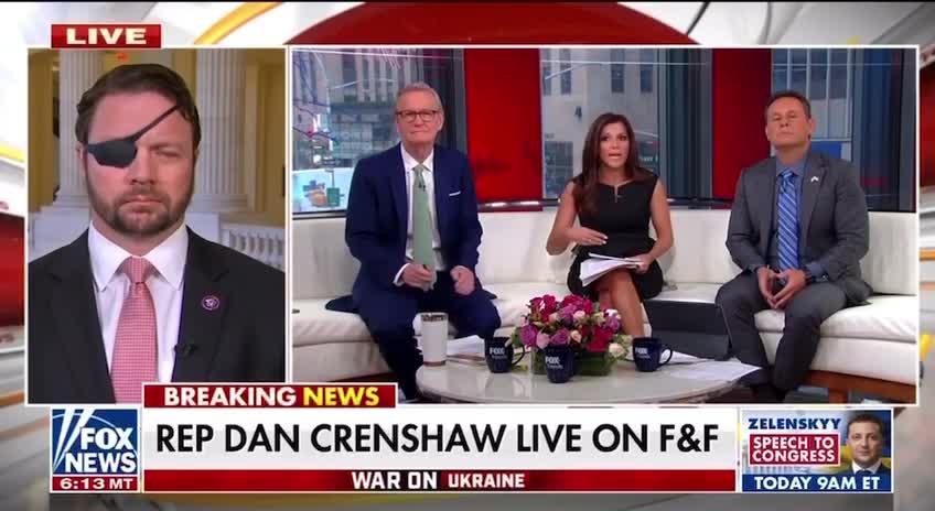 Rep. Dan Crenshaw blames Americans for making up the Ukraine Biolab “conspiracy theory”.