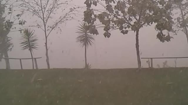 Huge Winds Bring Sideways Rain