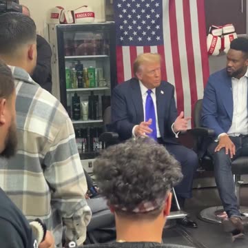 President Trump visits a Barbershop in Bronx