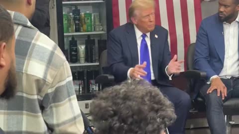 President Trump visits a Barbershop in Bronx