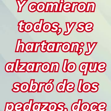 "La Abundancia en el Milagro de los Panes y los Peces" Mateo 14:20.#shortvideo #short #youtube #yt