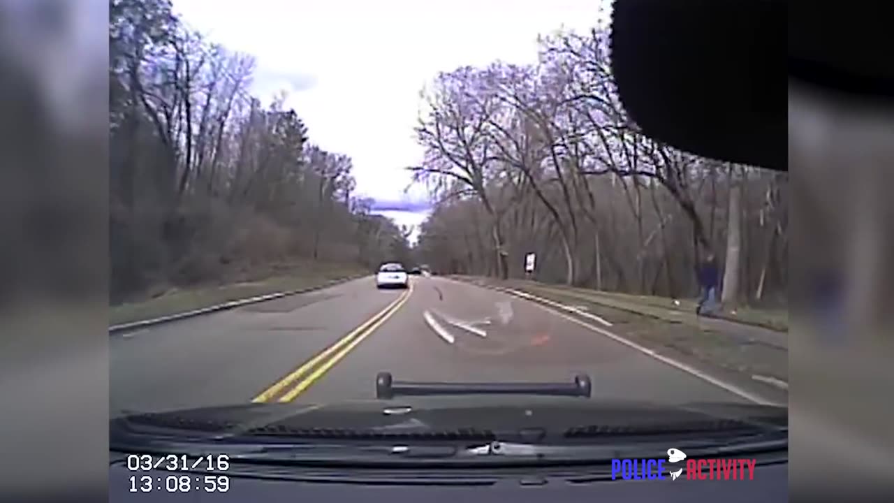 Dashcam Video Shows Distracted Driver Hits Hudson Police Car