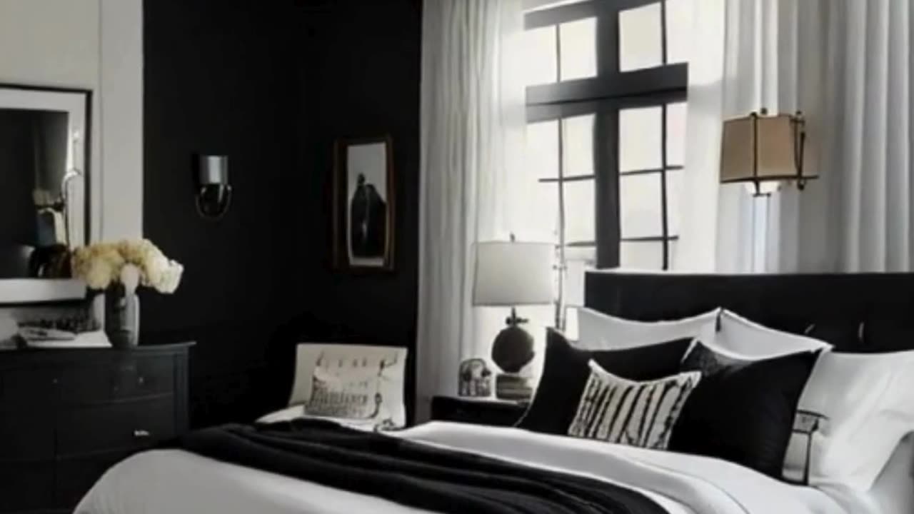 ⚫⚪ Elegant Black and White Master Bedroom Ideas for a Timeless Look!