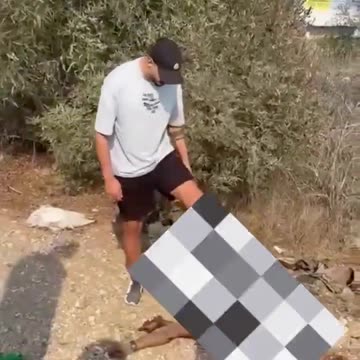 ZioJew pisses and stomps on Palestinian corpses