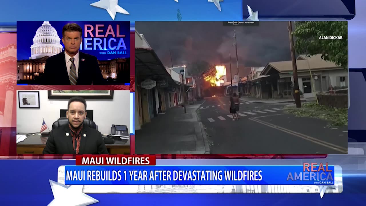 REAL AMERICA -- Dan Ball W/ Rep. Diamond Garcia, Maui Fire Recovery One Year Later, 8/12/24