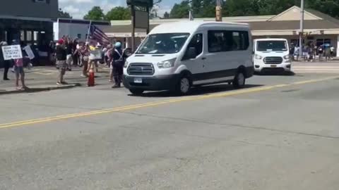 Massachusetts Residents greet Joe Biden with “Let’s Go Brandon” chants.