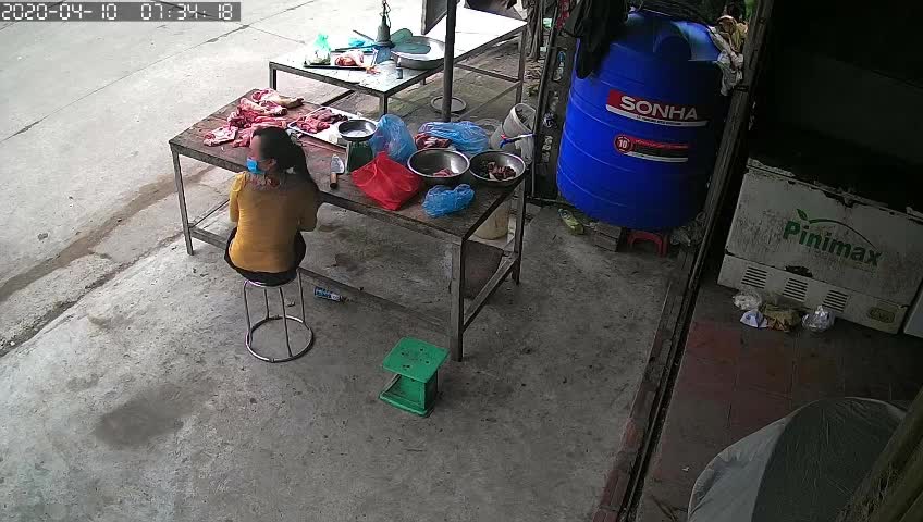 Motorcyclist Runs into Butcher Table in Close Call