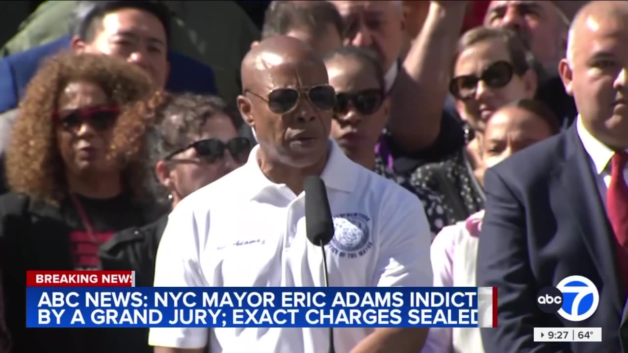 First time in history of New York City sitting Mayor Eric Adams indicted for crimes