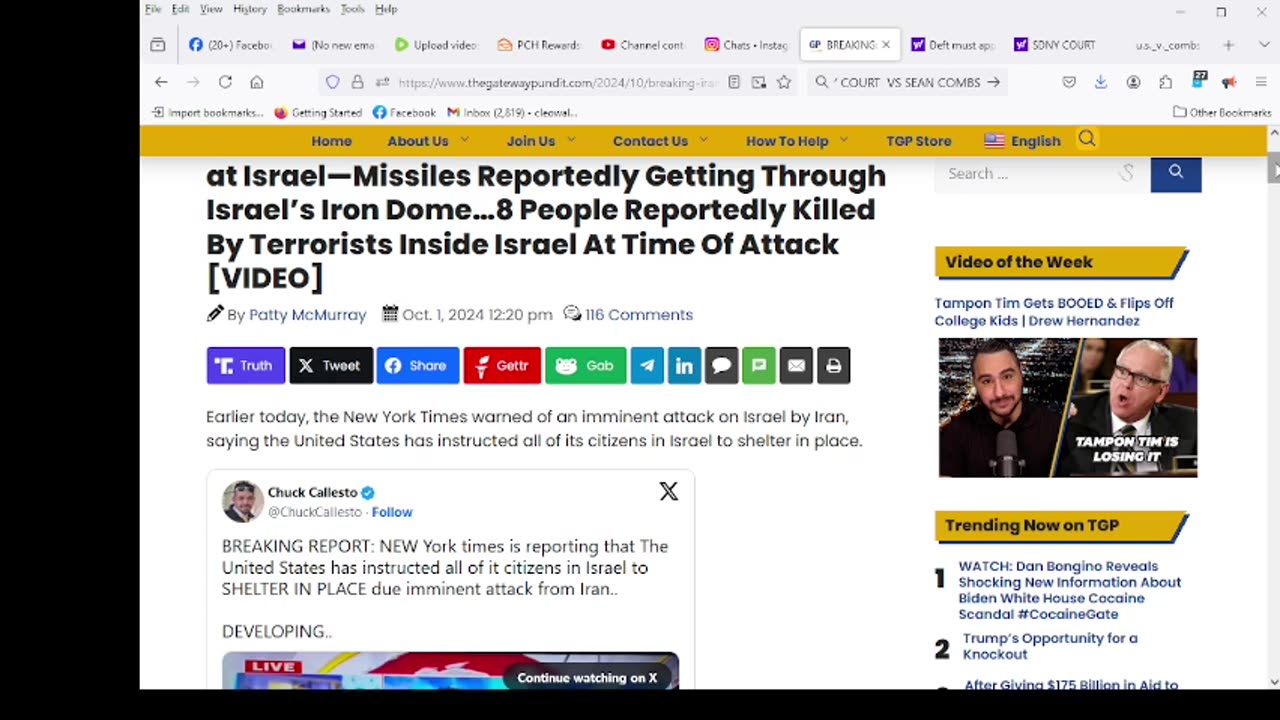 BREAKING: Iran Has Launched Over 100 Missiles at Israel