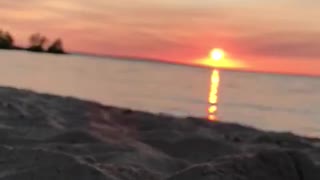 Epic sunset over Lake Nippising in North Bay, Ontario, Canada