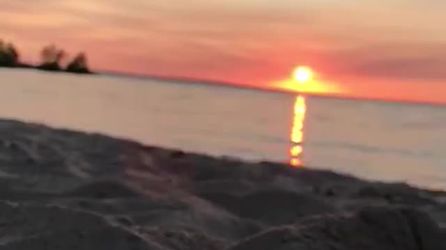 Epic sunset over Lake Nippising in North Bay, Ontario, Canada