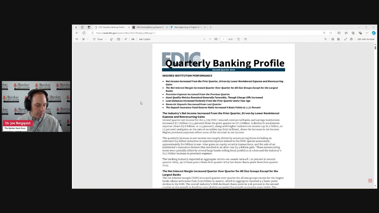 Episode 218: Review of FDIC Quarterly Banking Profile for 2Q 2024