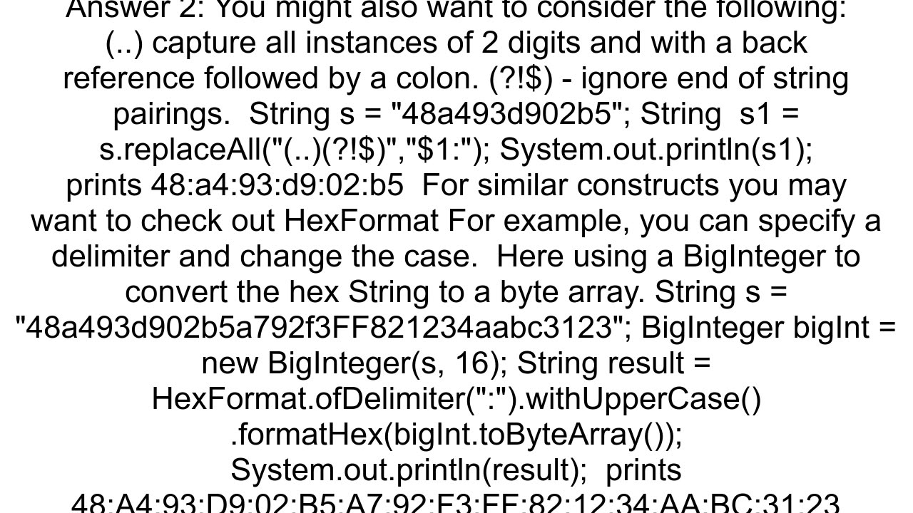 How do I transform quot48a493d902b5quot into quot48a493d902b5quot in Java