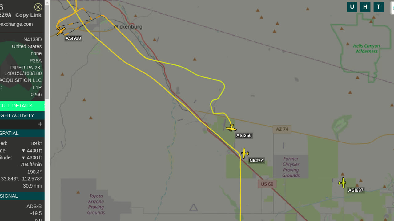 More plane banging by CHINESE MORMONS over Morristown AZ - N4133D -