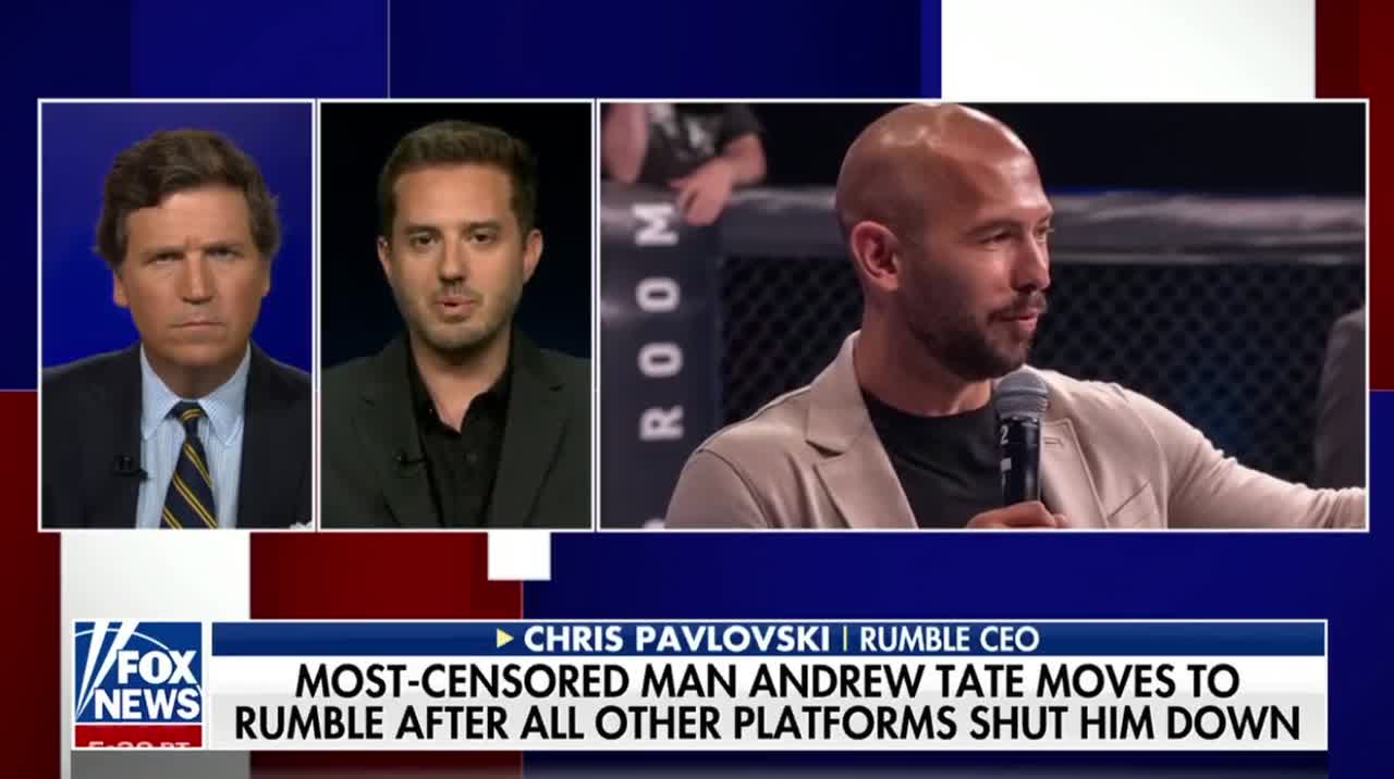 Rumble CEO chrispavlovski defends his decision to give Andrew Tate a platform