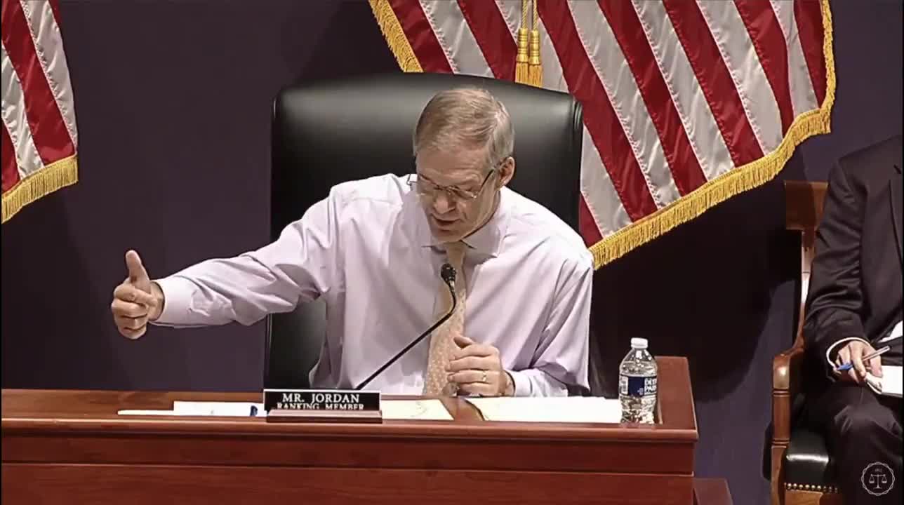 Jim Jordan Rails Against Supposed Inconsistencies in Biden DOJ