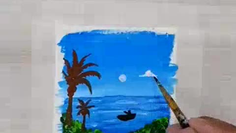 -Mini canvas scenery drawing #shorts.mp4