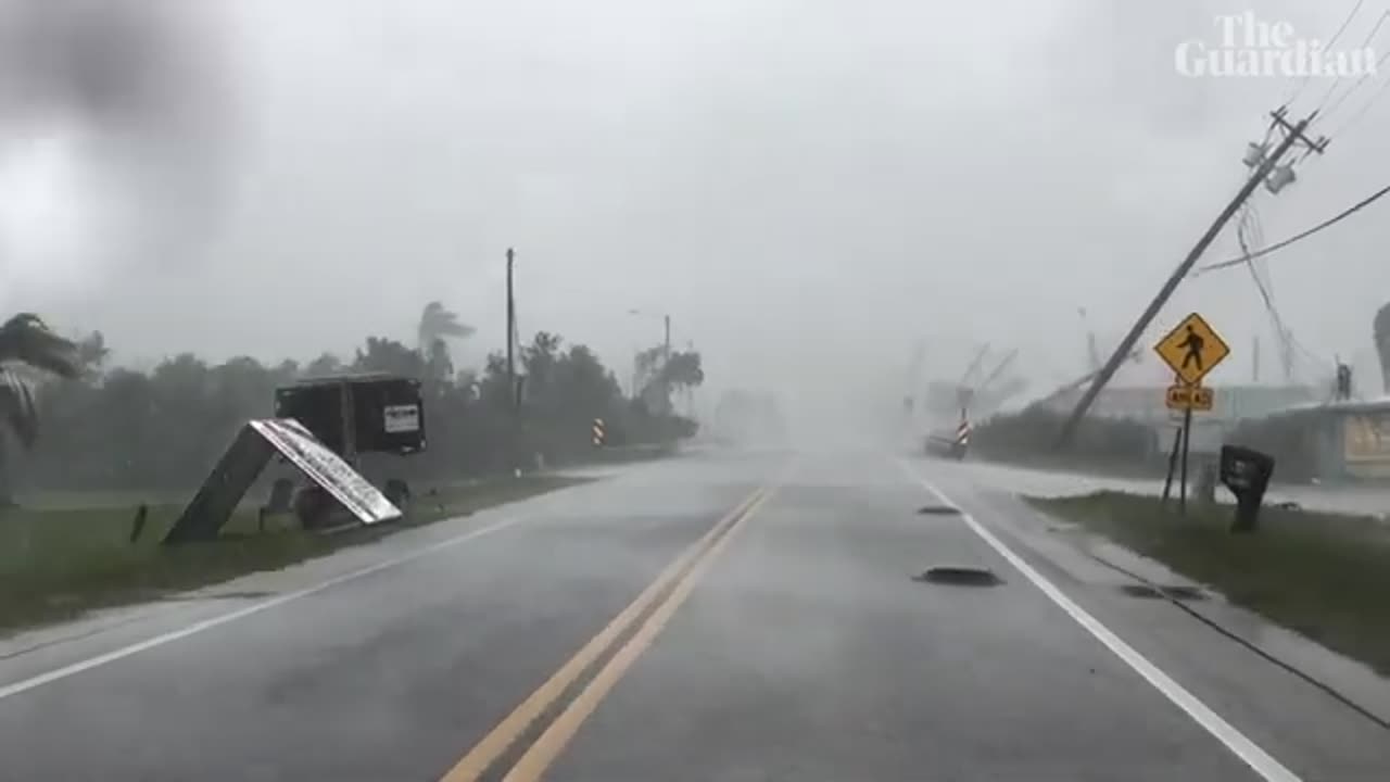 Dashcam viralvideo shows storm pounding Florida's coast before Hurricane Milton's arrival