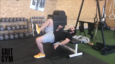 1 Leg Glute Bridge Off Bench