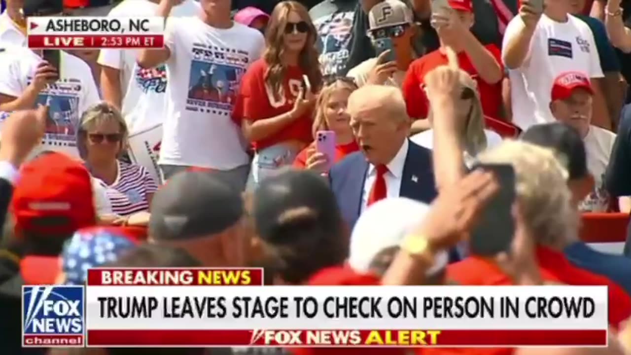 President Trump Walked Down To Check On Fainted Woman