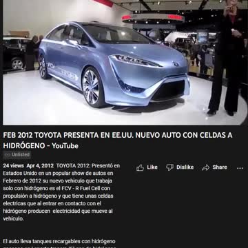 Toyota Hydrogen Electric Car - Auto a hidrógeno-eléctrico Toyota