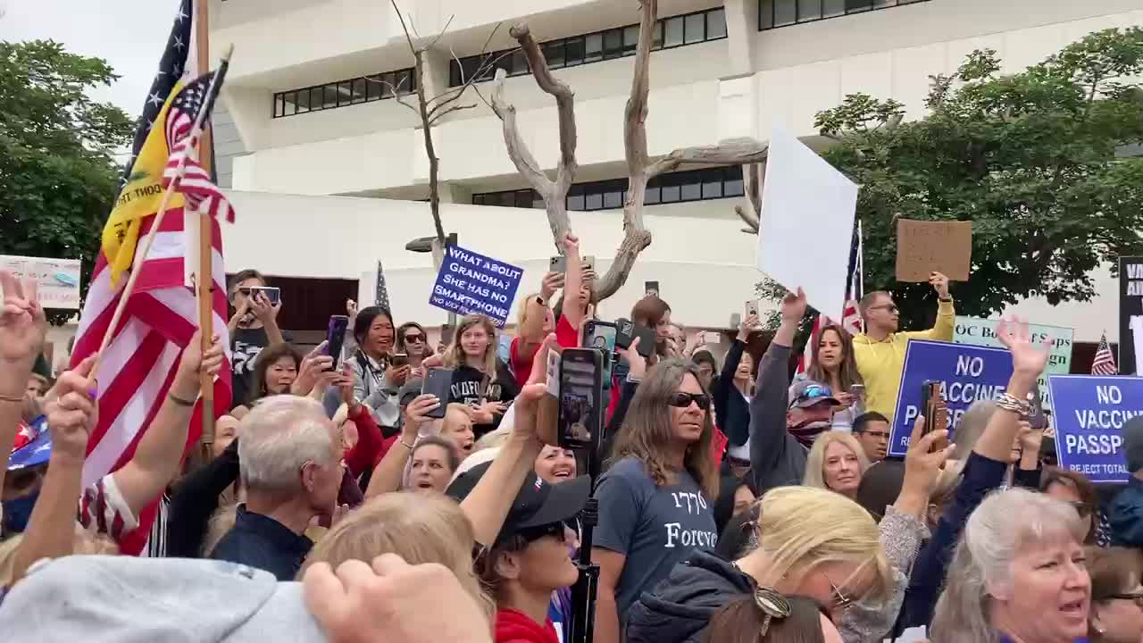 Protesters at Santa Ana Board of Supervisor’s meeting