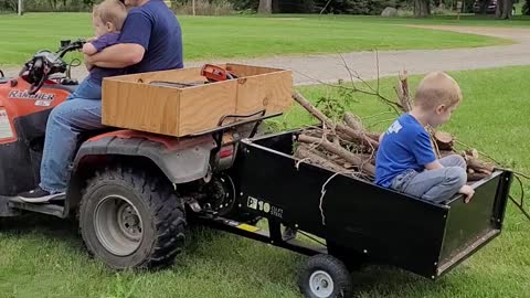 Tree Chopping Day - 4 wheeler ride