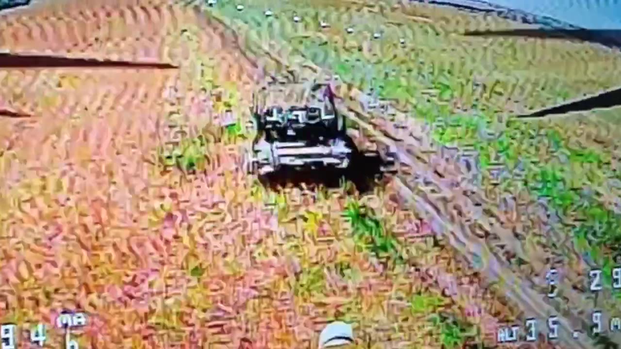 The Russian military destroyed an Ukrainian tank with an FPV drone in the Kursk region