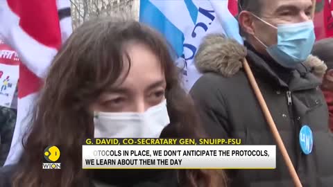 Teachers Union Stage a Protest in France over COVID-19 Rules