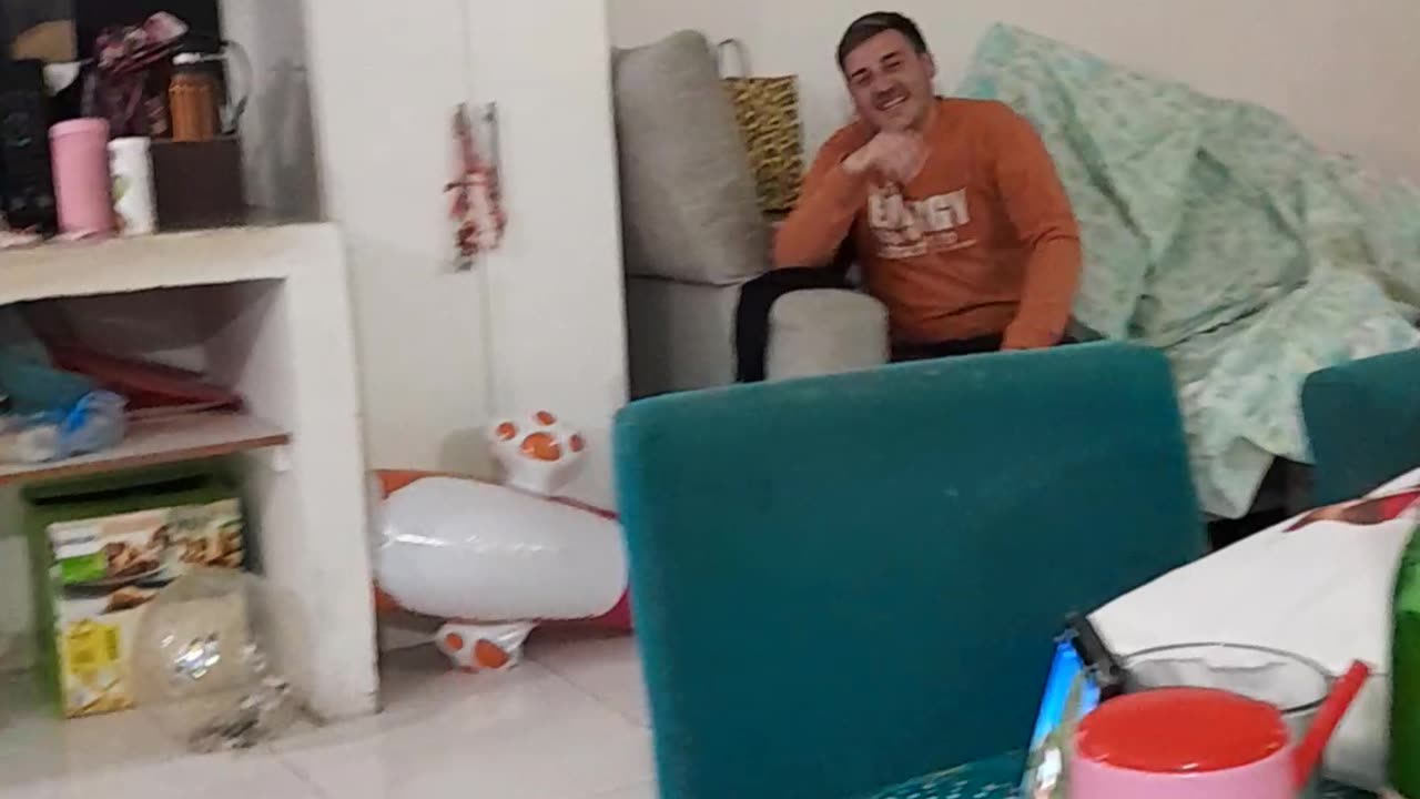 Energetic Jump Greeting Topples Human Tower