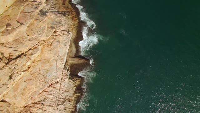 Cliff Island Aerial View Nature Landscape Ocean