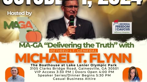 Former Trump National Security Advisor Gen Michael Flynn to speak to Georgia audience Oct 1, 2024