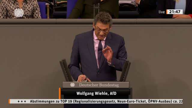 Wolfgang Wiehle Rede vom 19.05.2022 - Regionalisierungsgesetz, Neun-Euro-Ticket, ÖPNV-Ausbau