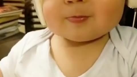 funny baby video eating