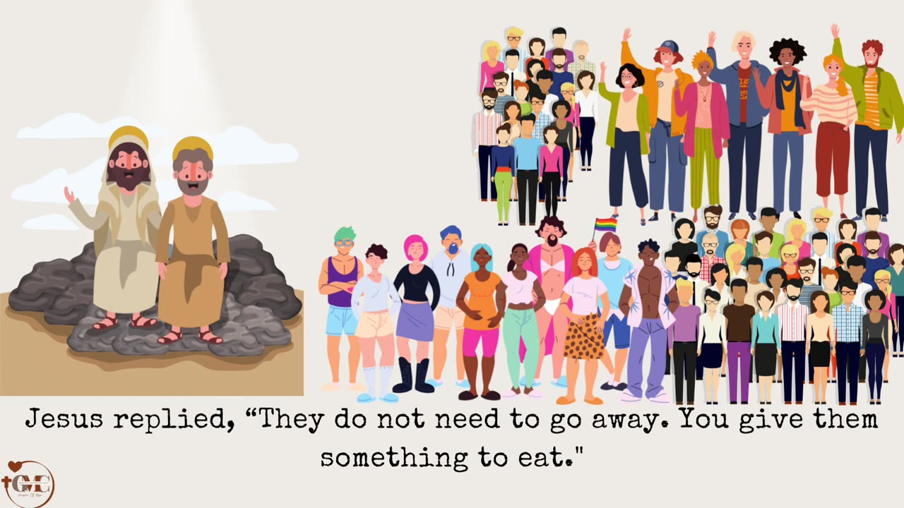 Jesus fed at least 5,000 people. 😇🙏#animatedvideo #biblestory #gratefultogod