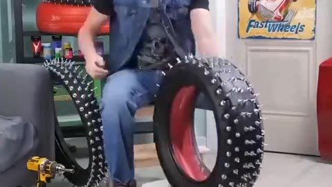 Tire repair to ride bike on snowy road