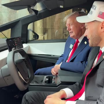 POV: you’re riding in a Cybertruck with President Trump