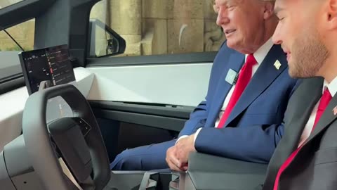 POV: you’re riding in a Cybertruck with President Trump
